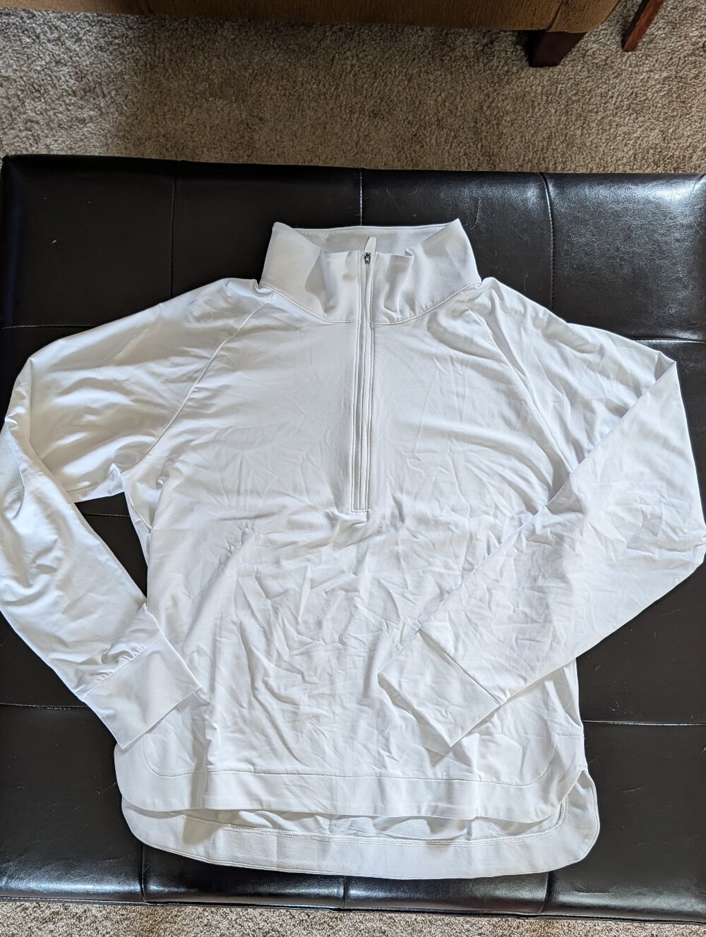 Brooks Brothers White Women's Half-Zip Performance Sweatshirt Medium